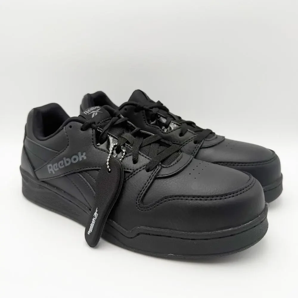 Reebok Mens BB4500 CT Work Sneakers US 9 Wide Black Leather Slip Resistant NIB